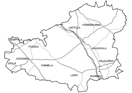 Kanta-Hämeen kartta